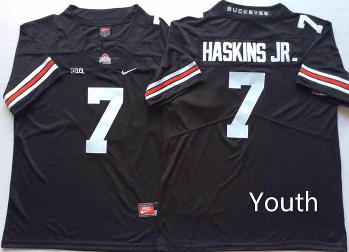 Youth Ohio State Youth Buckeyes Black #7 HASKINS JR.