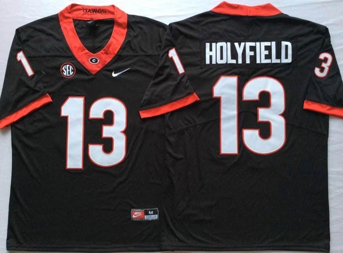 Georgia Bulldogs Black #13 HOLYFIELD