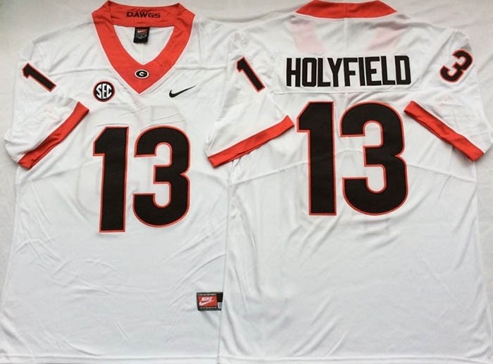 Georgia Bulldogs White #13 HOLYFIELD