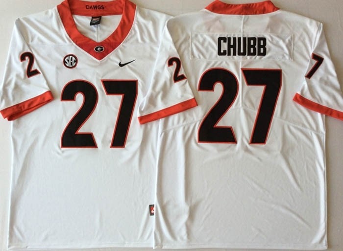 Georgia Bulldogs White #27 CHUBB