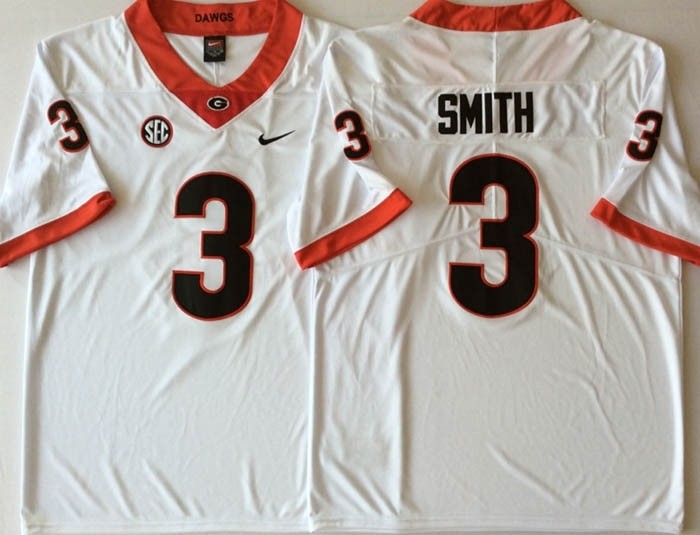 Georgia Bulldogs White #3 SMITH