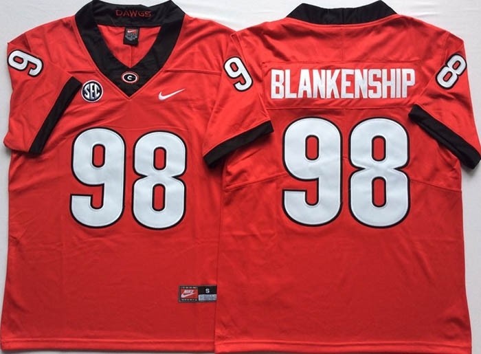 Georgia Bulldogs Red #98 BLANKENSHIP