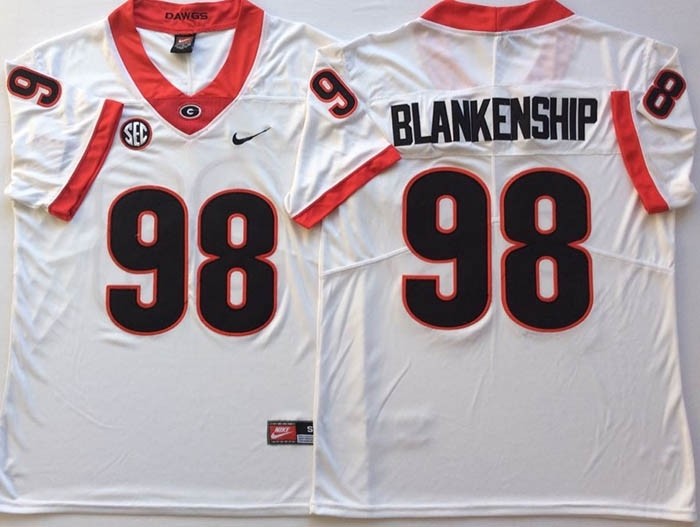 Georgia Bulldogs White #98 BLANKENSHIP