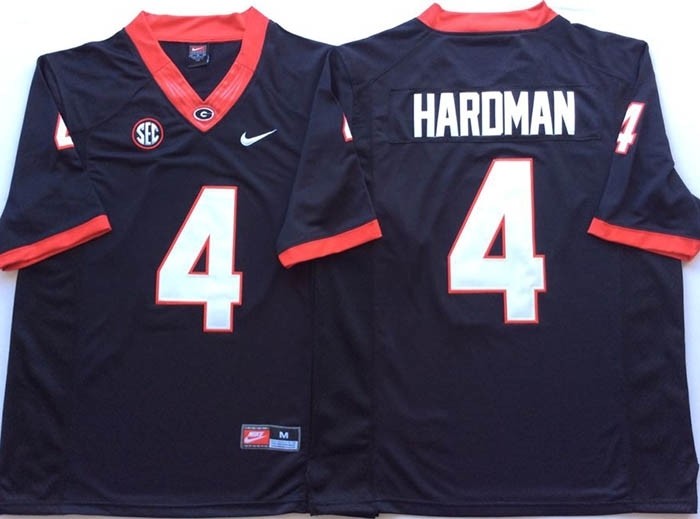 Georgia Bulldogs Black #4 HARDMAN