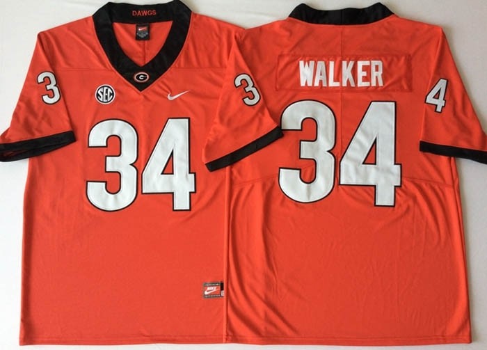 Georgia Bulldogs Red #34 WALKER