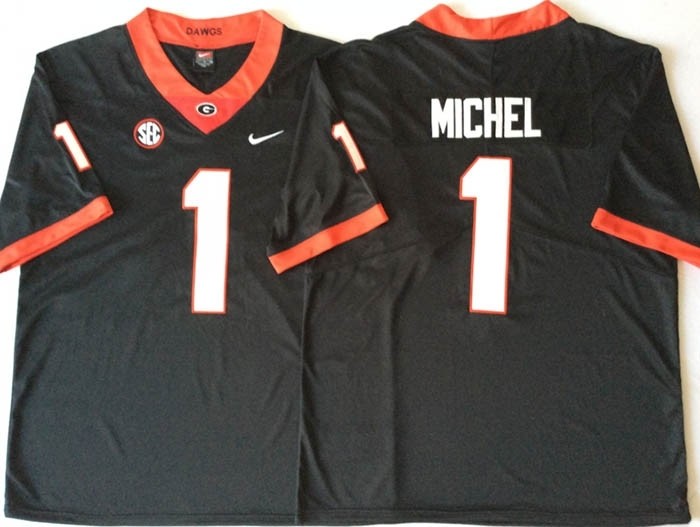 Georgia Bulldogs Black #1 MICHEL