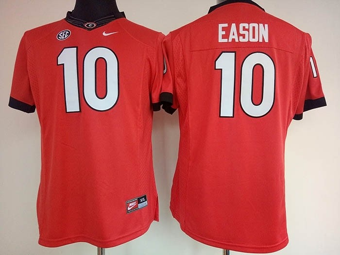 Women Georgia Bulldogs Red #10 Eason jersey