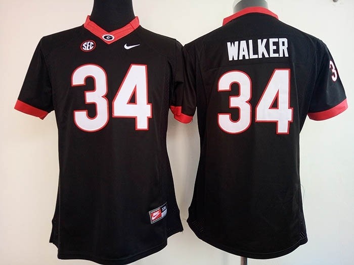 Womens Georgia Bulldogs Black #34 Walker jersey