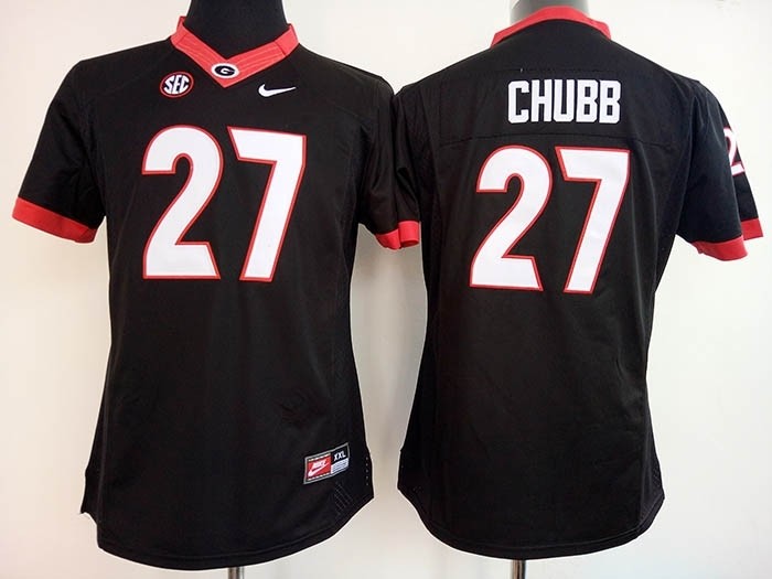 Womens Georgia Bulldogs Black #27 Chubb jersey