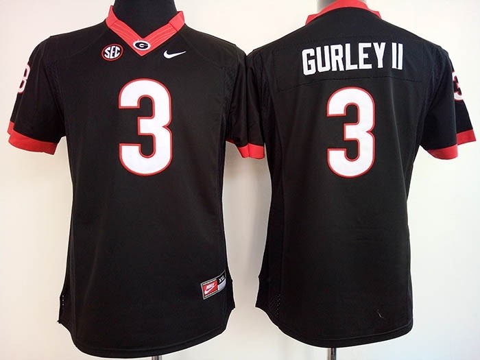 Womens Georgia Bulldogs Black #3 Gurley II jersey