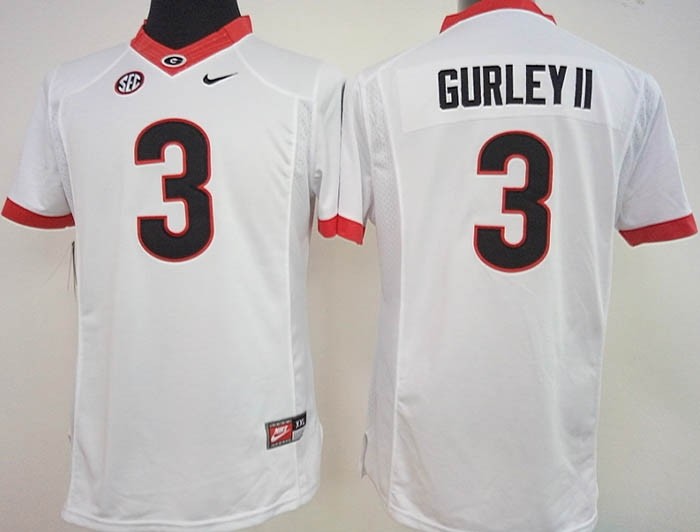 Womens Georgia Bulldogs white #3  Gurley II jersey