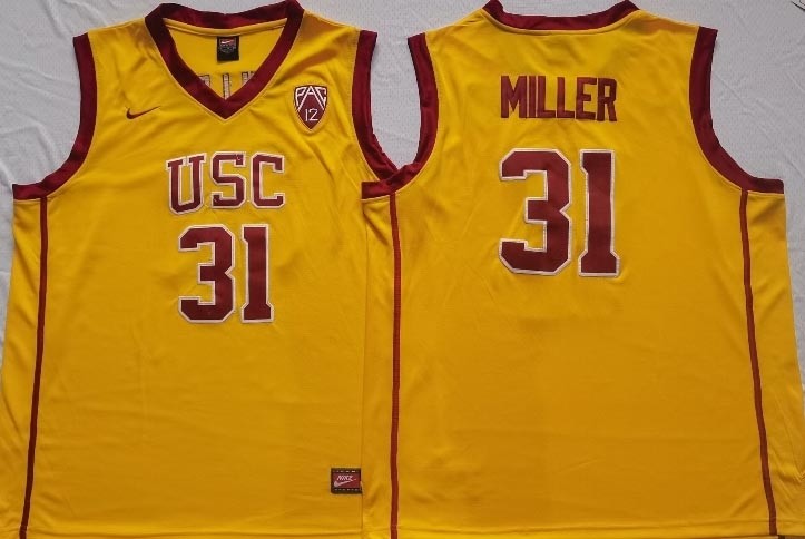 NCAAB USC Trojans #31 MILLER Yellow New jersey