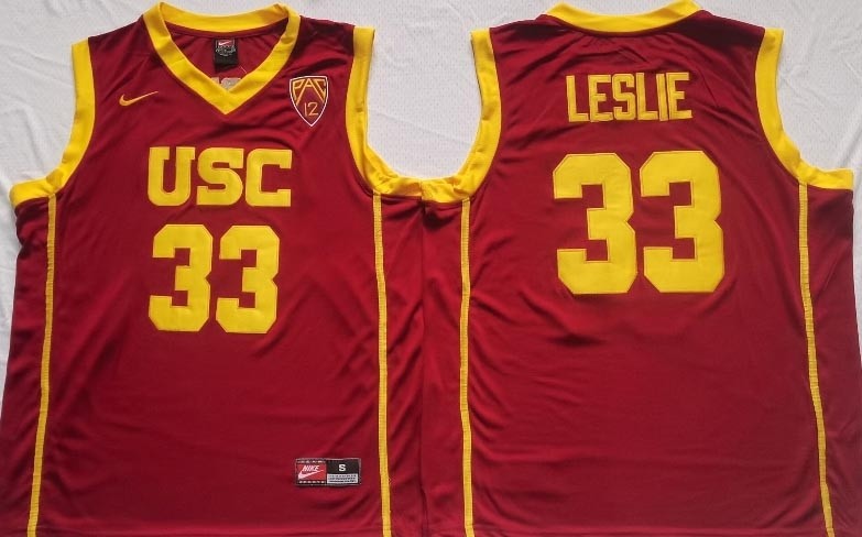 NCAAB USC Trojans #33 Leslie Red New jersey