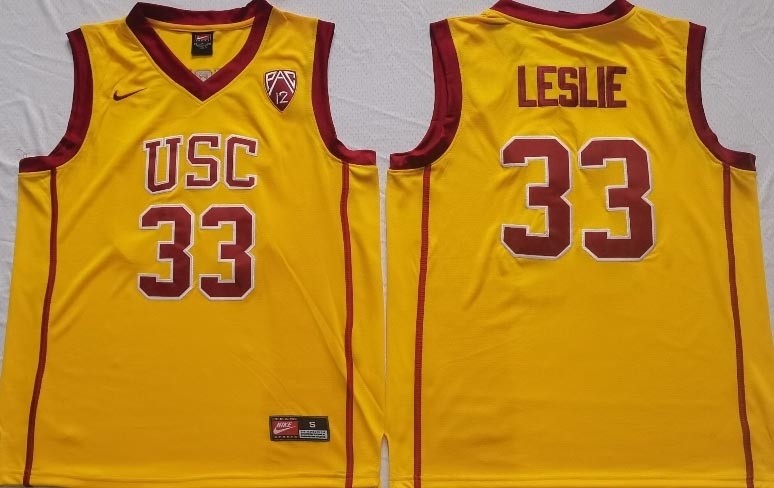 NCAAB USC Trojans #33 Leslie Yellow New jersey