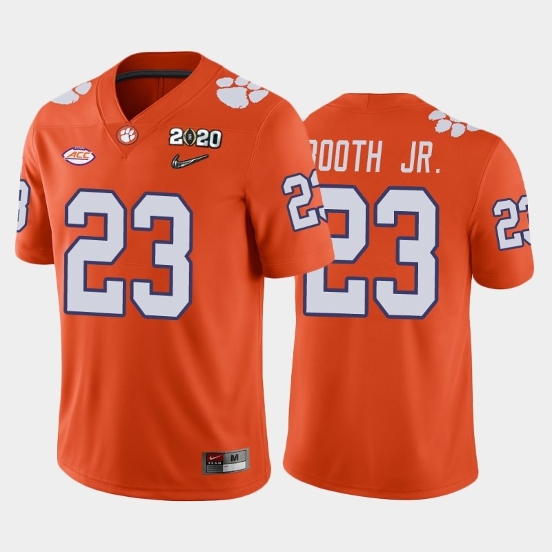 Men's Clemson Tigers #23 Andrew Booth Jr. Orange 2020 National Championship Game Jersey