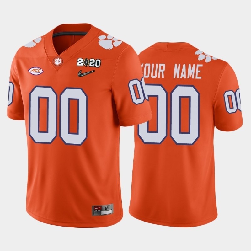 Men's Clemson Tigers Custom Orange 2020 National Championship Game Jersey(Name and number remark in comment column)