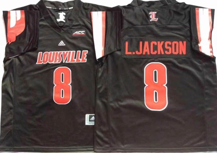 Louisville Cardinals Black #8 L.JACKSON