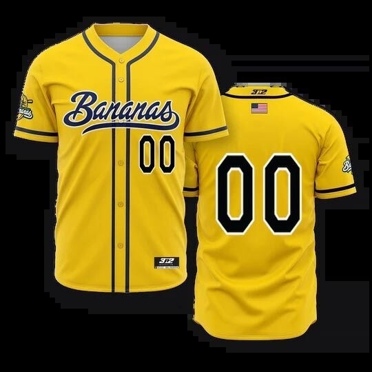 NCAA Savannah Bananas Custom Yellow No Name Baseball Game Jersey(Number remark in comment column)