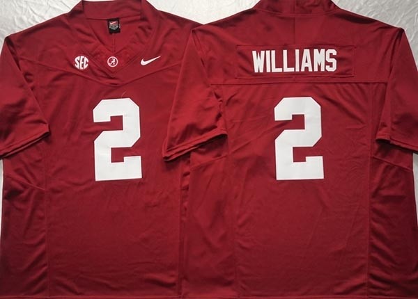 NCAA Alabama Crimson Tide #2 Williams Red F.U.S.E. Jersey