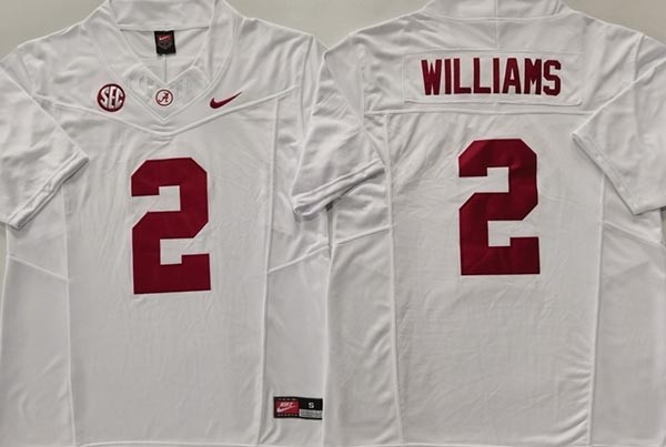 NCAA Alabama Crimson Tide White #2 WILLIAMS White F.U.S.E. Jersey