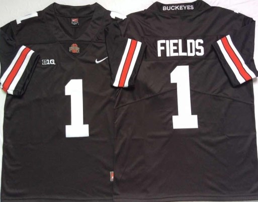 Ohio State Buckeyes #1 Justin Fields Black Limited Stitched College Jersey