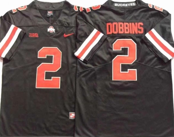 Ohio State Buckeyes #2 J.K. Dobbins Black Orange College Football Jersey