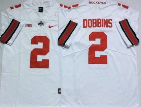 Ohio State Buckeyes #2 J.K. Dobbins White College Football Jersey