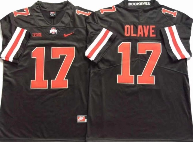 Ohio State Buckeyes #17 Chris Olave Black Orange Limited Stitched College Jersey