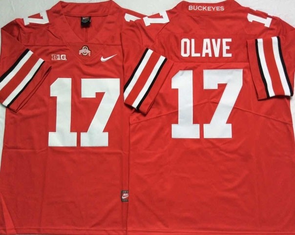 Ohio State Buckeyes #17 Chris Olave Red College Football Jersey