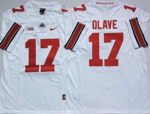 Ohio State Buckeyes #17 Chris Olave White College Football Jersey