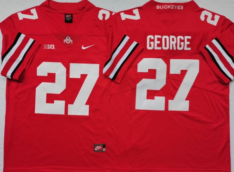 Ohio State Buckeyes #27 Eddie George Red Nike College Football Jersey