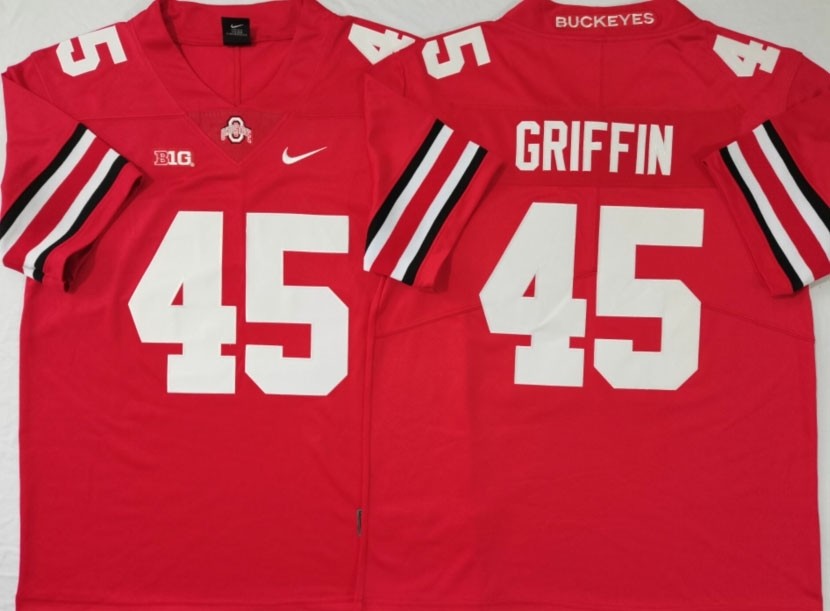 Ohio State Buckeyes #45 Archie Griffin Red Nike College Football Jersey