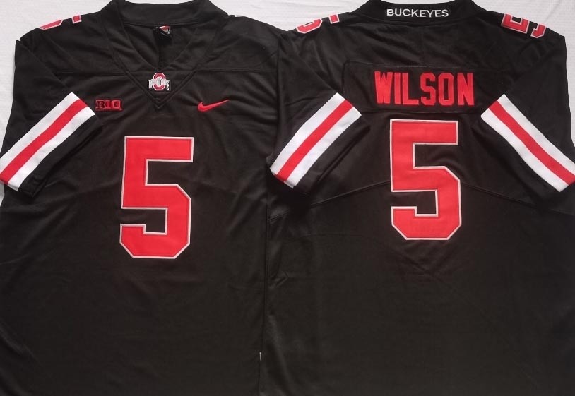 NCAA Ohio State Buckeyes #5 WILSON Black Orange Limited 2021-2022 Stitched College Jersey