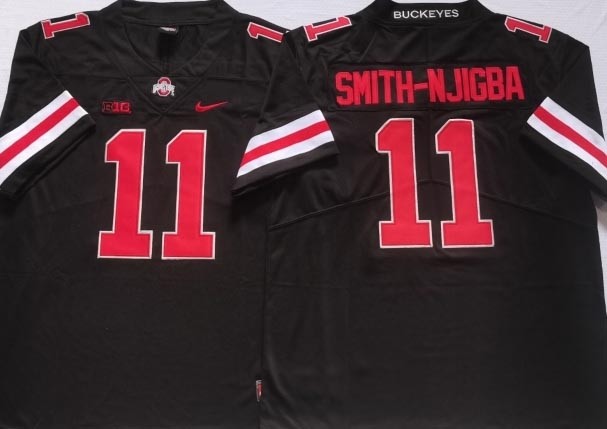 NCAA Ohio State Buckeyes #11 SMITH-NJIGBA Black Orange Limited 2021-2022 Stitched College Jersey