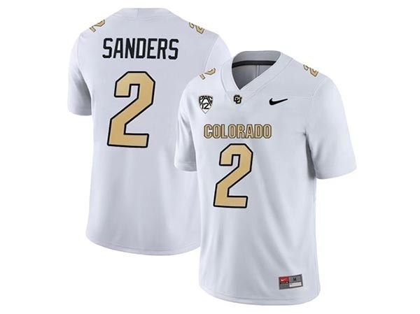 Colorado Buffaloes #2 Shedeur Sanders White College Football Jersey