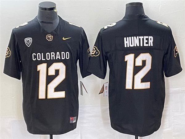 NCAA Colorado Buffaloes #12 Travis Hunter Black College Football F.U.S.E. Limited Jersey