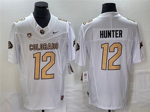 NCAA Colorado Buffaloes #12 Travis Hunter White College Football F.U.S.E. Limited Jersey