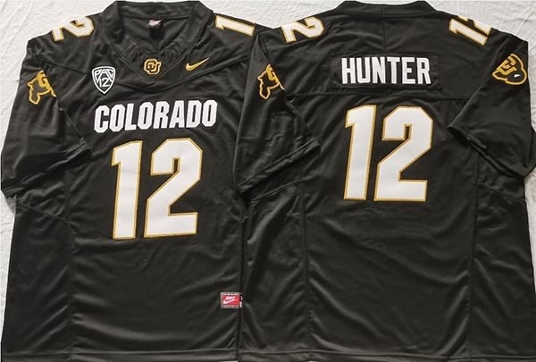 NCAA Colorado Buffaloes #12 HUNTER Black College Football F.U.S.E. Limited Jersey