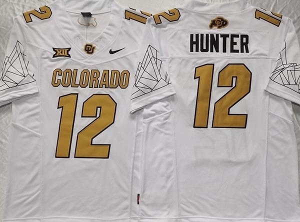 NCAA Colorado Buffaloes #12 HUNTER White College Football F.U.S.E. Jersey