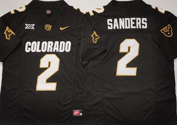 NCAA Colorado Buffaloes #2 SANDERS Black College Football F.U.S.E. Limited Jersey