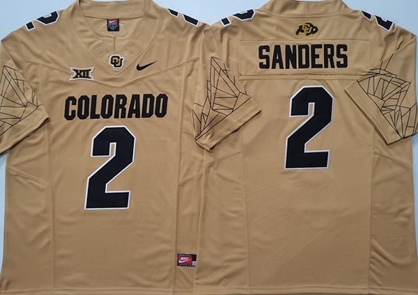 NCAA Colorado Buffaloes #2 SANDERS Yellow College Football F.U.S.E. Limited Jersey