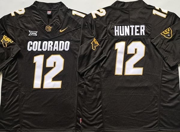 NCAA Colorado Buffaloes #12 HUNTER Black College Football F.U.S.E. Limited Jersey