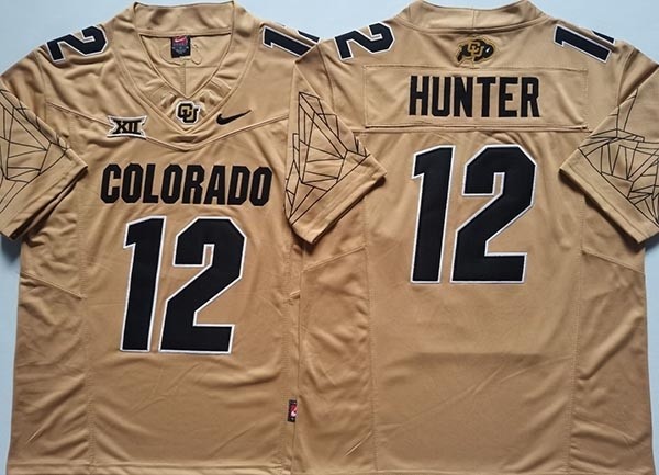 NCAA Colorado Buffaloes #12 HUNTER Yellow College Football F.U.S.E. Limited Jersey