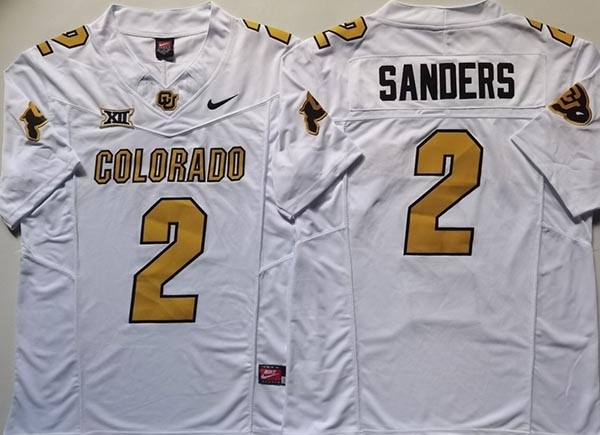 NCAA Colorado Buffaloes #2 SANDERS White College Football F.U.S.E. Limited Jersey