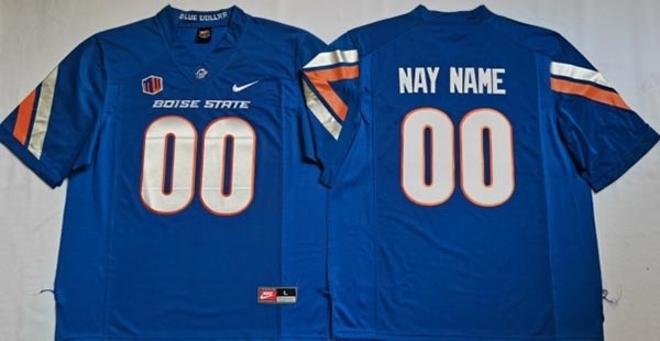 Men's Boise State Broncos Custom Blue Stitched Jersey(Name and number remark in comment column)