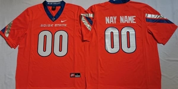 Men's Boise State Broncos Custom Orange Stitched Jersey(Name and number remark in comment column)