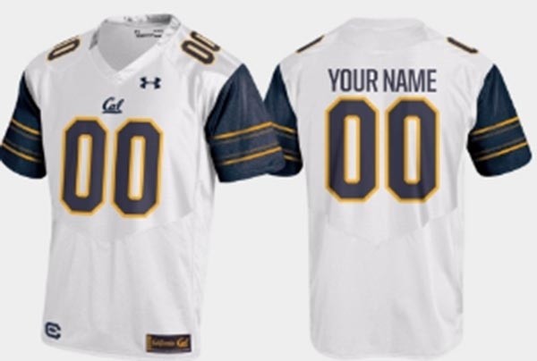 Men's California Golden Bears Custom White Stitched Jersey(Name and number remark in comment column)