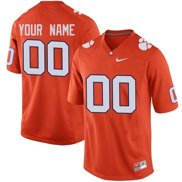 Men's Clemson Tigers Custom Orange Stitched Jersey(Name and number remark in comment column)