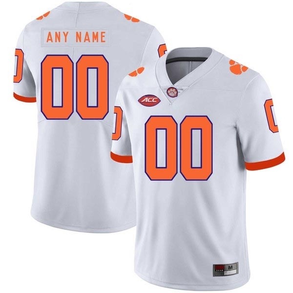 Men's Clemson Tigers Custom White Stitched Jersey(Name and number remark in comment column)