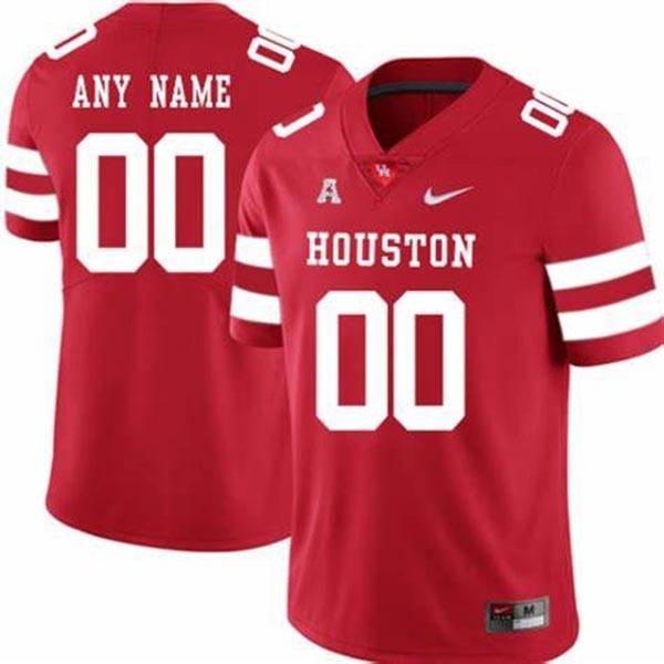 Men's Houston Cougars Custom Red Stitched Jersey(Name and number remark in comment column)